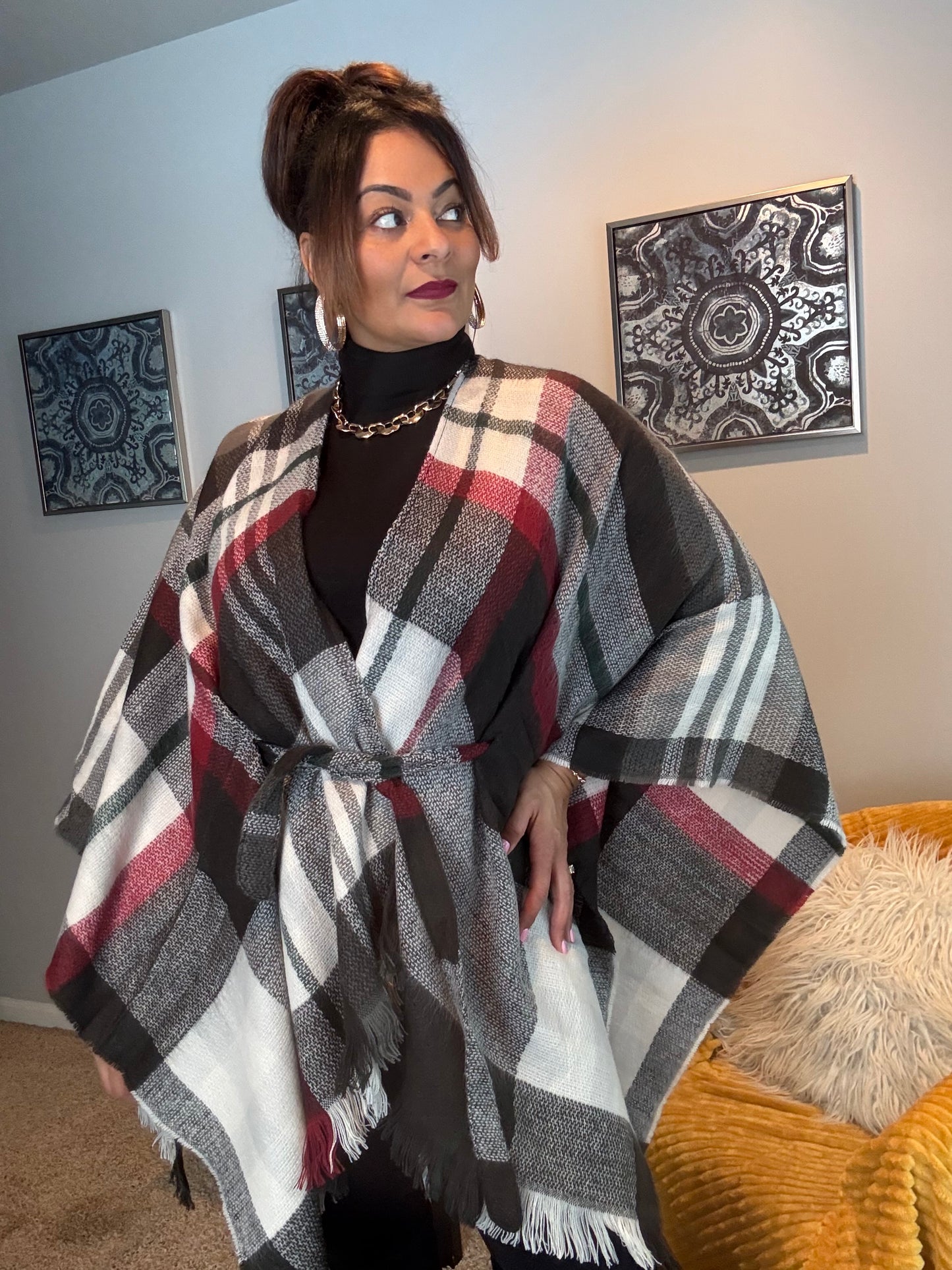 Lisa Plaid Ruana