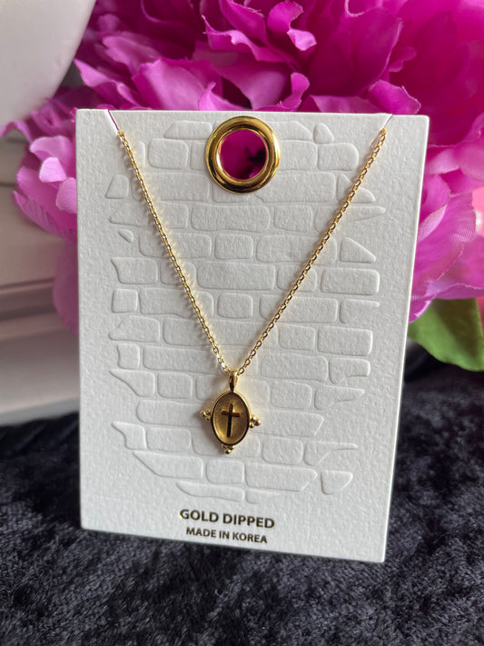 Oval Cross Necklace