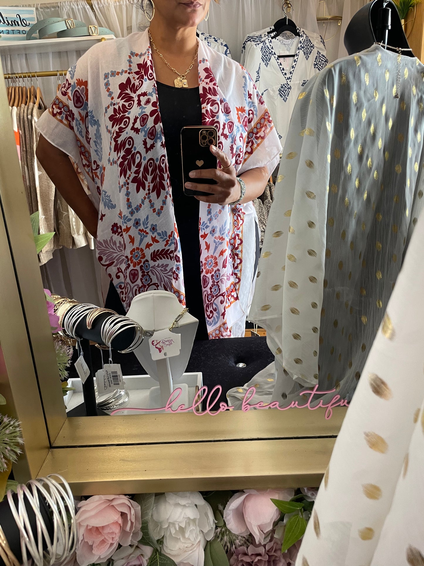 Medallion Print Kimono