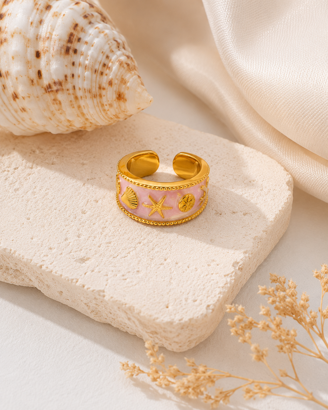 Coastal Theme Open Band Ring
