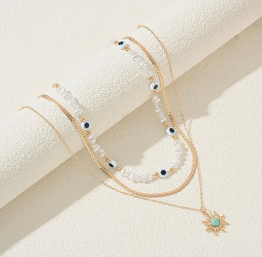 Triple Layer Star Necklace