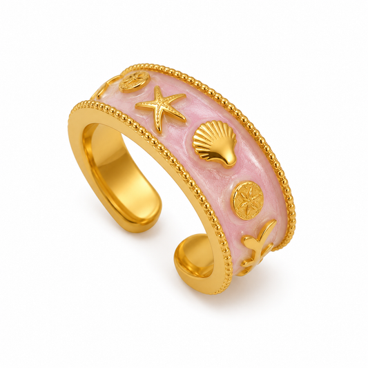 Coastal Theme Open Band Ring