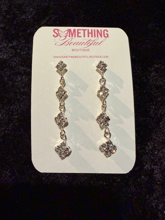 Diamond Link Drop Earrings