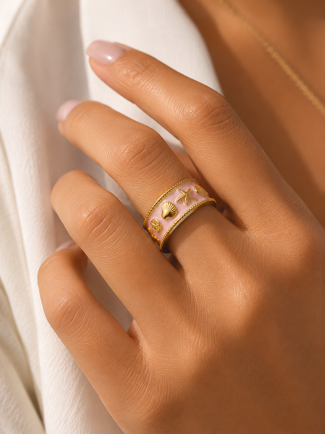 Coastal Theme Open Band Ring