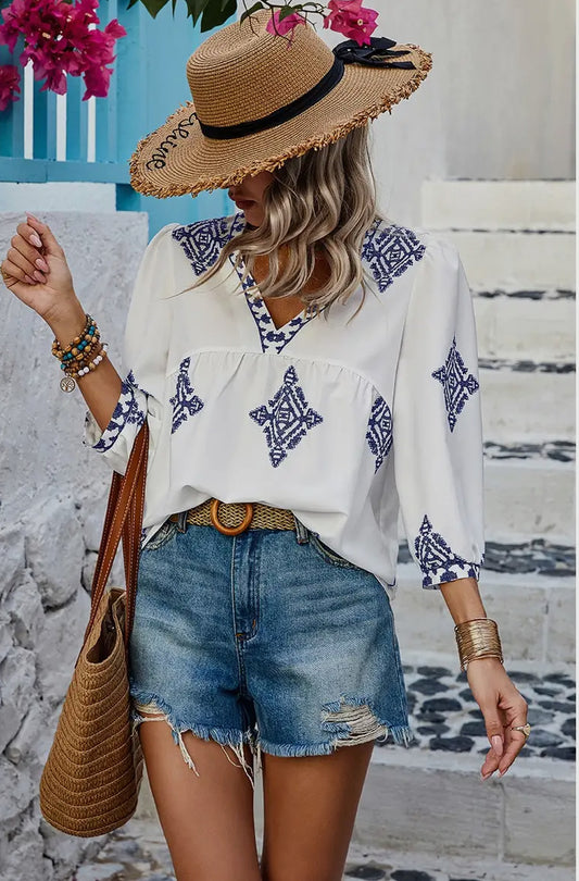 Printed puff sleeve