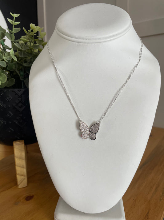 Pave’ Butterfly Necklace