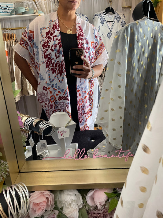 Medallion Print Kimono
